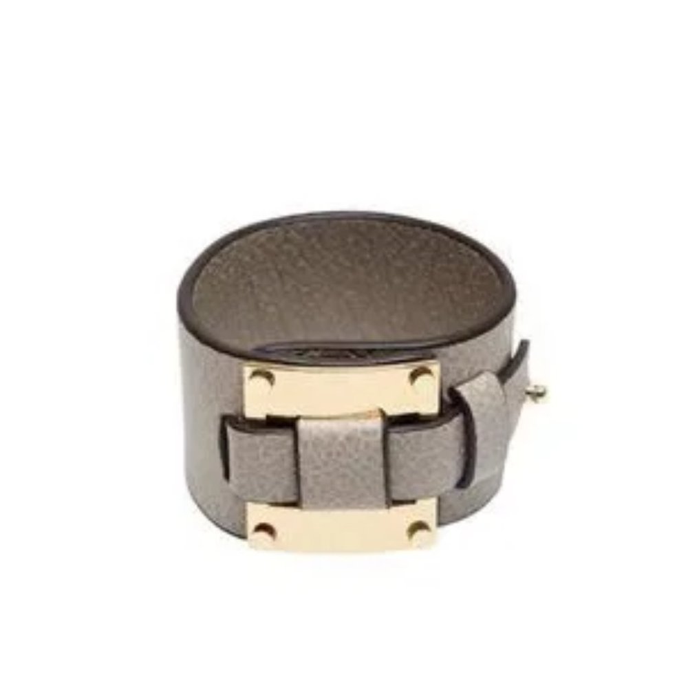 India Hicks Lady P Cuff. Taupe Leather  - New In Box